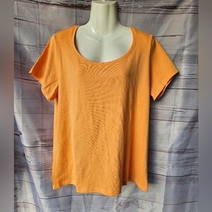 Chico's Carmela Short Sleeve Top, Color Melon, Size 3 (L)
